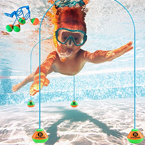 ZDQC 2 Stück Tauchbogen zum Durchtauchen,2.5M Pool Spielzeug Tauchringe,Tauchspielzeug,Tauchspielzeug,Tauchringe,Geschenk Poolparty,Pool Spielzeug