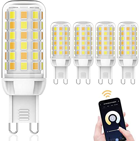 Juodkeo G9 LED Smart Leuchtmittel, Kompatibel mit Alexa und Google Assistant, App und Sprachsteuerung, WiFi LED-Leuchtmittel, Dimmbar, Timmbar Warmweiß bis Kaltweiß, 3 W (40 W Halogen Äquivalent) (5)