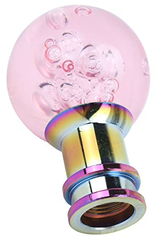 Schaltknaufkopf, Universal Manueller Auto Schaltknauf Kopf Acryl + Metall Schaltknauf Schaltknüppel Shifter Pink Crystal Aussehen mit 3 Gewindeadaptern