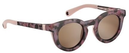 BEABA, Lunettes de Soleil pour Enfant 2-4 ans, Protection 100 Pour cent UV - CAT 3, Protection Latérale, Confort Optimal, Branches Ajustables 360 Degré, Adapable à la Vue, RETRO Happy Pink Tortoise