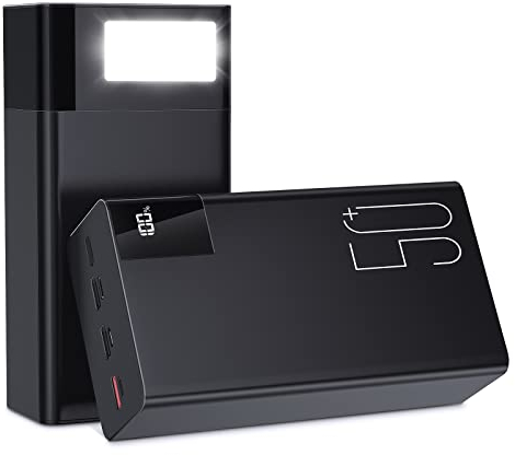 50000mAh Power Bank Batterie Externe : 22.5W Fast Charging Portable Charger - Chargeur Portable avec Lampe de Poche Puissante-Noir