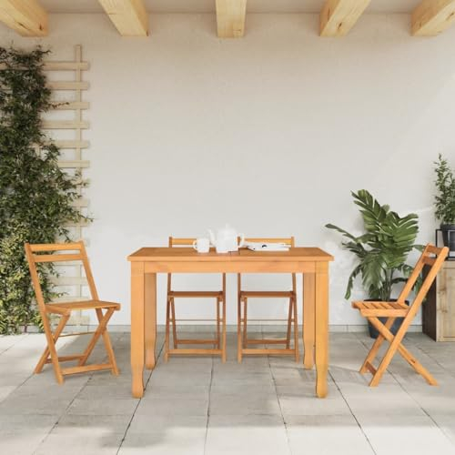 vidaXL Bistrostuhl 4 STK., Gartenstuhl Klappbar Pflegeleicht, Stuhl Holzstuhl für Garten Terrasse, Balkonstuhl Klappstuhl Gartenmöbel, Massivholz Akazie