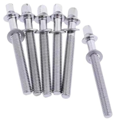 LOVIVER 6 stück Trommel Spannung Stangen Trommel Lug Montage Schrauben 5mm Rostfrei Drum Set Schrauben für Schlagzeug Musikinstrument Accs Bauen, M5x50mm