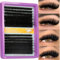 Lot de 280 extensions de cils individuels 100D, courbure C, duveteux et soyeux, pour maquillage à la maison, 9 à 18 mm, mélange