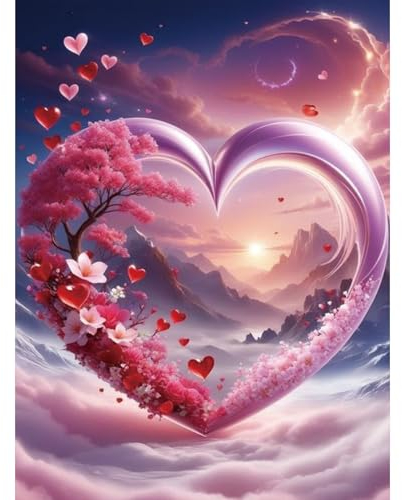 ZEELANNA Paysage Diamond Painting Kit Complet, Diamond Painting, Diamant Painting, Peinture Diamant, Broderie Diamant Adulte, Tableau Perle Diamant, Murale Décoration 30x40cm Cœur