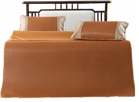 Sommerschlafmatte Schlafmatte Rattan, Kühle Sommer-Isomatte, atmungsaktives karbonisiertes Kühlpad fürs Bett,(2x2.2m/6.5x7.2ft)