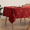 GAMUSI Tischdecke für Weihnachten, Jacquard, Goldgarn, Esstisch, rechteckig, Weihnachtsdekoration, 140 x 100 cm, Rot