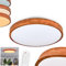 HOFSTEIN LED Deckenleuchte Sofo, Deckenlampe aus Metall/Holz/Kunststoff in Natur/Braun/Weiß, moderne Leuchte (Ø 50 cm), CCT einstellbar, mit Fernbedienung, Esszimmer, Wohnzimmer, Küche, Schlafzimmer