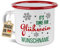 Tassendruck Personalisierte Weihnachtstasse mit Name - Its time for Glühwein - Geschenk für Freunde, Familie | Geschenk zu Weihnachten, 300 ml Emaille, bruchsicher, Roter Rand