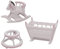 Toyvian Boys and Girls' Miniature Dollhouse Furniture 1:12 Scale Cradle Rocking Horse Baby Walker Safe Adorable for Children