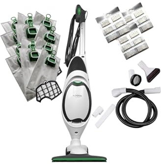 Aspirapolvere Folletto VK150 - NUOVA - + Spazzola HD50 E 5 Anni Di Fornitura Sacchetti + Profumi + Filtri Motore – Potenza 60.000 giri/min, (2 ANNI DI GARANZIA) - Miglior Folletto a livello mondiale