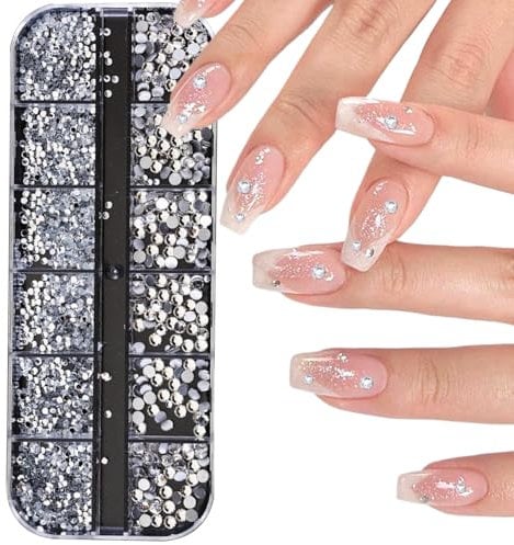 Diamante Gems, Silver Rhinestones, Silver Gemstone, Nail Rhinestones, Rhinestone Clothes, Round Gemstone, for Manicure, Art Decorations, Clothes, Phone, Wallet, Shoes, DIY Craft