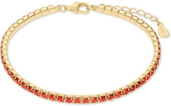 CHRIST Damen-Armband 925er Silber, recycelt Zirkonia One Size, Gelbgold, Orange 32029640