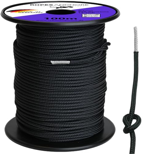 Dyneema® Seil 4 mm mit Polyester-Mantel Dyneemaschnur Meterware 10-100m für Outdoor, Boot, Klettern, Camping, Sport, Segeln, Baumarbeiten Made in Germany (4mm - 20m (Lfm.) ohne Spule)