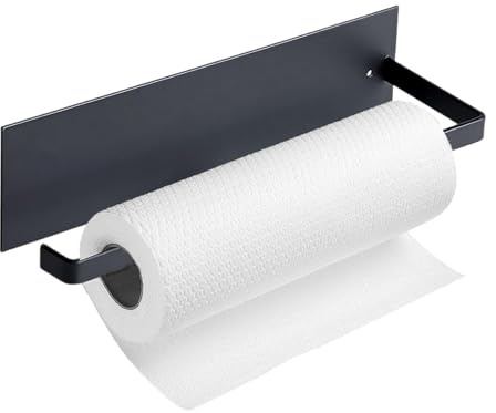 Porte Sopalin,Porte Essuie Tout Auto-Adhésif,Devidoir Essuie Tout Mural,Support pour Papier Toilette Porte Essuie Tout Adhesif pour la Cuisine et la Salle de Bain (Noir)