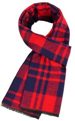 Generisch Kölnisch Wasser Tücher Long Soft Plaid All Matching Scarf Schal Kariert Damen Kamel (Red, One Size)