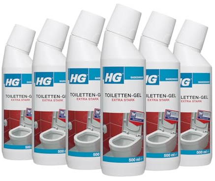 HG Toiletten-Gel extra stark – Kraftvoller WC-Reiniger gegen Kalk & Urinstein – 6er Set