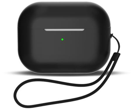ZZHBOO 1 Custodia per AirPods, materiale in silicone morbido resistente ai graffi, progettata per AirPods Pro 2 e modelli Bluetooth wireless, nera