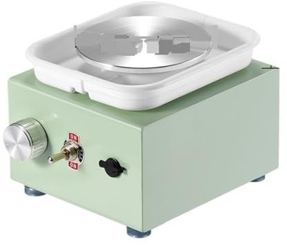 YFDGD Mini Tornio da Vasaio 0-320 Giri/min velocità Regolabile Vasca Staccabile for Lavori Artistici Fai Te in Casa Facile Usare Versatile(Green)