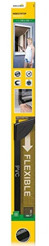 Schellenberg 50748 Fliegengitter Fenster mit Magnet zur Rahmen Befestigung, 100 x 120 cm, Fiberglasgewebe, flexibler Kunststoff-Rahmen, kürzbar, Anthrazit