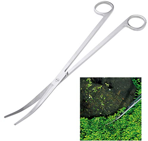UEETEK Wasserpflanze Schere Edelstahl Welle Schere für Aquarium Pflanzen 25CM