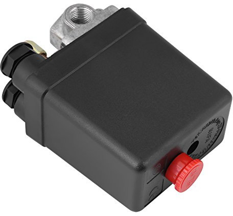 90PSI -120PSI Commutateur de Compresseur d'Air, Wanfront Pièces Résistantes de Rechange de Soupape Commutateur de Pression de Compresseur d'Air de port de 240V 16A