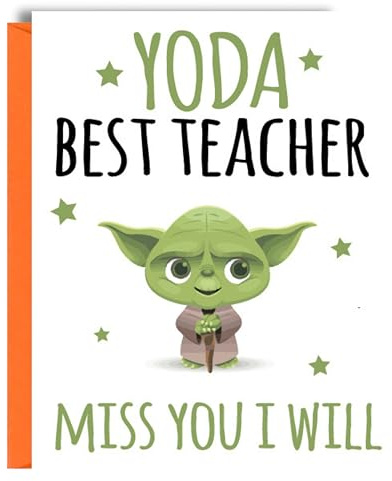 Cheeky Chops Cards Dankeskarte – Lehrer, Lehrassistent, Kindergartenlehrer – Yoda Best Teacher K7