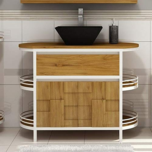 Waschbeckenunterschrank Magnia Teak Massivholz Breite vom Unterschrank 140 cm
