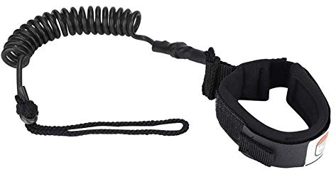 Nikou Leash Sup Fubleine Bodyboard Seil - 5Mm Stand Up Paddle Board Fußseil Spiralfeder Fußseil, Surfleine Surf Traktion Seil Zubehör, Wasserski Fußseil, for Surfboard (Farbe : Black)
