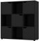URBNLIVING Black Wooden Cube Bookcase With Line Doors Display Shelf Storage Shelving Cupboard Modern (Black Door, 3x3 Cube (9Cube))
