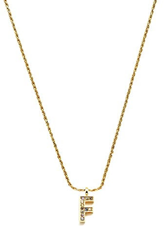 Collier Femme de collection initiale Pertegaz 41 cm. Pendentif en or à baignoire en métal initiale F 1,5 cm.