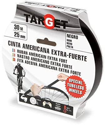 TARGET CTN3025 - Tubeless-Band - 30 m x 25 mm - Fahrräder - Schwarz - Räder - Felgen - MTB