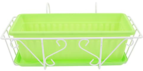 Cabilock Balkongeländer Blumentopf Halterung Balkongeländer Wandgitter Balkon Blumenständer Rack Pflanzkasten Balkonkorb Hängender Pflanzgefäß für Balkon Garten Terrasse Outdoor Zaun Deko