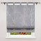 Delien Voile Raffrollo mit Schlaufen Transparente Ausbrenner Gardine Küche Raffgardine Kurz Rolls Vorhang »Äste« Bändchenrollo Schals Modern Fenster Gardinen BxH 140x140cm,Grau
