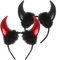 JOFONY Halloween Teufel Hörner Haarreifen,Teufelshörner Haarreif,Headwear Hörner,Schwarze und Rot Haar Accessoires für Karneval und Kostümparty 2 Paar