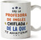 MUGFFINS Tazas para PROFESORA DE INGLÉS mujer - En Español - Todos te advirtieron - 11 oz / 330 ml - Regalo original y divertido