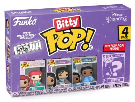 Funko Bitty Pop! Disney Princess - Ariel, Mulan, Tiana und eine Überraschungs-Mini-Figur - 0.9 Inch (2.2 cm) Sammlerstück Stapelbares Display-Regal Inklusive - Geschenkidee Party-Tüten-Strumpf