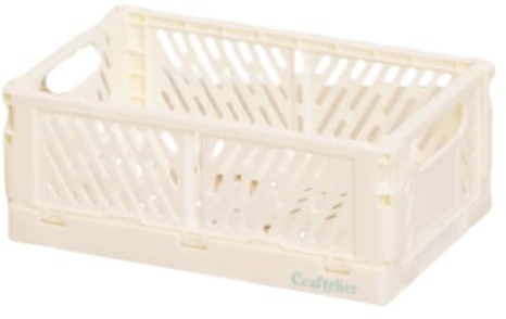 Craftelier - Faltbare Box zur Organisation und Aufbewahrung von Scrapbooking- und Bastelmaterial | Stapelbares Design | Größe: Klein | Farbe: Weiß - Maße der offenen Box: 15 x 9,5 x 9,5 x 5,7 cm