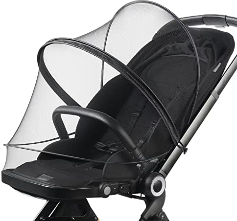 DUSHARKFUN Stubenwagen-Abdeckung Moskitonetz für Baby/Kinderwagen/Autositz/Wiegen/Tragetaschen/Nachttisch-Krippen mit doppeltem Reißverschluss, hält Insekten/Käfer/Katzen draußen, Schwarz