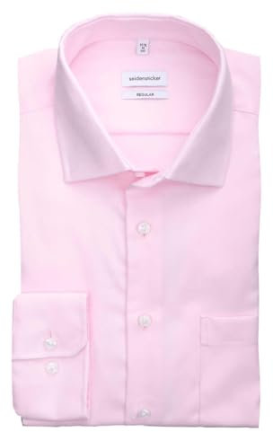 Seidensticker Chemise d'affaires pour homme - Coupe droite - Facile à repasser - Col Kent - Manches longues - 100 % coton, rose clair, 43