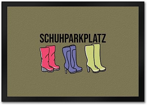 speecheese Schuhparkplatz Fußmatte in 35x50 cm in braun mit Schuhmotiv für Frauen EIN bunter Türvorleger für deinen Eingangsbereich High Heels Fußabtreter Stiefel Türmatte Schuhe dekorativ