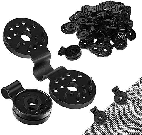 Kunststoff Clips für Schutztuch Mit Öse Schattiernetz Clip, 50 Stück Schattiernetze Halteklammern Planenklammern für Verbindungsseile Schattennetze Leitplanken (50, Schwarz)