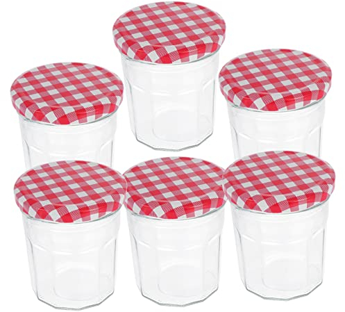 Cabilock 6 Recipientes Herméticos de Vidrio para Miel con Tapas Selladas para Almacenar Alimentos Secos en La Cocina