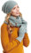 Hilltop Winter Kombi Set aus Winter Schal, passender Strickmütze und Handschuhe, 3-tlg., Farbe:Stone Blue
