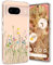 Unov Hülle Kompatibel mit Pixel 8 Hülle klar Transparent Schlanke Schutzhülle Weich TPU Stoßstange Geprägtes das Muster Stoßdämpfung (Blumen Blumenstrauß)