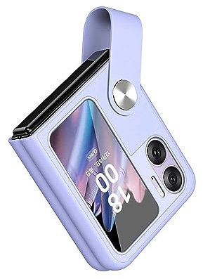 ILING Coque pour Oppo Find N2 Flip Étui, Housse de Protection en Coloré PC avec Bague, Ultra-Fine Mate Antichoc Protecteur Case pour Oppo Find N2 Flip, Mauve