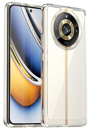 BOKYAS Funda Transparente para Realme 11 Pro+ 5G/Realme 11 Pro Carcasa Silicona Antigolpes y Anti-Amarillea de 360° con Cojín Esquina Parachoques, Ultra Delgado TPU & PC Protectora Caso, Transparent
