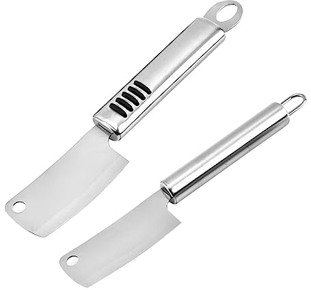 IMIKEYA 2pezzi Spatole Acciaio Inossidabile Per Cucina Coltellino Multifunzionale e Mini Tritatutto Antiscivolo e Completo Utensili Per Taglio Di Formaggi e Preparazioni Culinarie