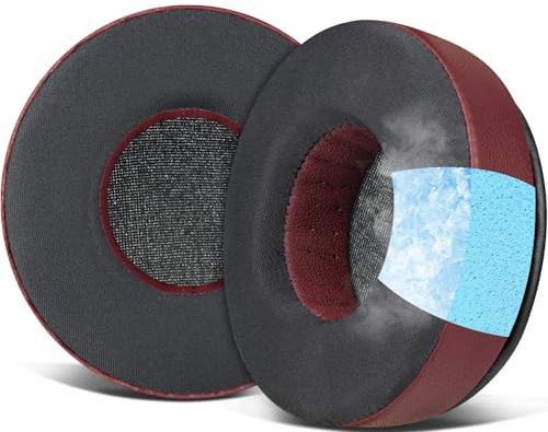 SOULWIT Cooling-Gel Earpads Replacement for Skullcandy Hesh & Hesh 2 Wireless Over-Ear Headphones, Ear Pads Cushions with Noise Isolation Foam - Burgundy