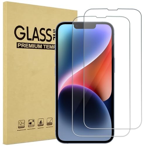 ProCase 2 Pack Clear Screen Protector for iPhone 16e / 14/13 / 13 Pro 6.1, Tempered Glass Film Guard for iPhone 2025 2022 2021 6.1 Inch